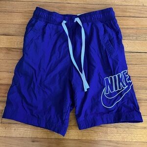 Nike Royal Blue and White Athletic Shorts